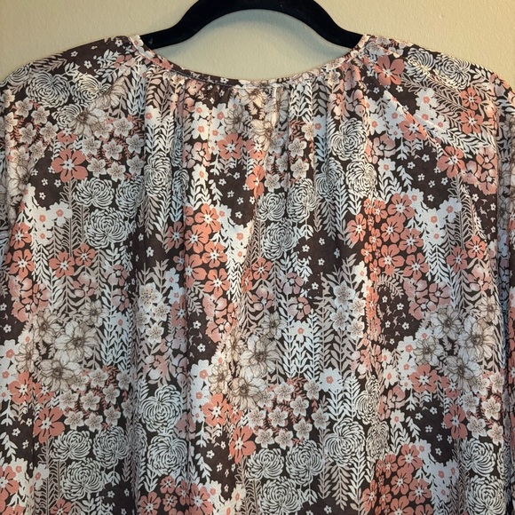 NWT SimpleFun Women’s Boho Floral V Neck Long-seeve Summer Blouse Size L - Picture 10 of 10